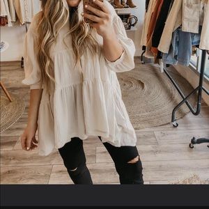 Listickle Flowy Gauze Tunic